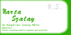 marta szalay business card